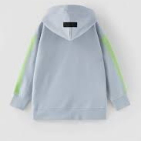 Zara Sports Neon Spray Painted Hooded Sweatshirt BNWT Size 11-12 (152 cm) - Picture 2 of 6